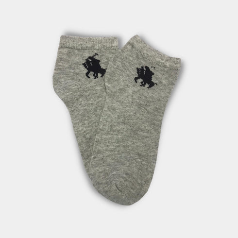 Polo Black Icon branded Quality Ankle Socks Light grey